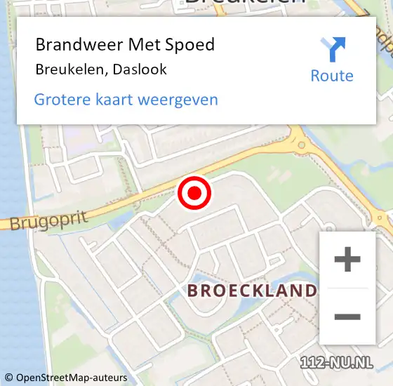 Locatie op kaart van de 112 melding: Brandweer Met Spoed Naar Breukelen, Daslook op 9 december 2023 23:10