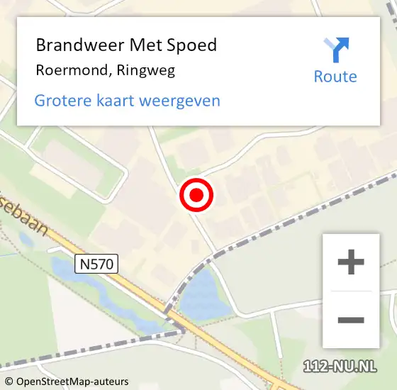 Locatie op kaart van de 112 melding: Brandweer Met Spoed Naar Roermond, Ringweg op 10 december 2023 00:47