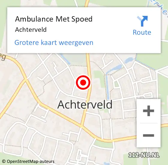 Locatie op kaart van de 112 melding: Ambulance Met Spoed Naar Achterveld op 10 december 2023 02:07