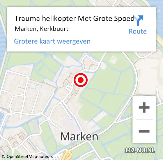 Locatie op kaart van de 112 melding: Trauma helikopter Met Grote Spoed Naar Marken, Kerkbuurt op 10 december 2023 02:29