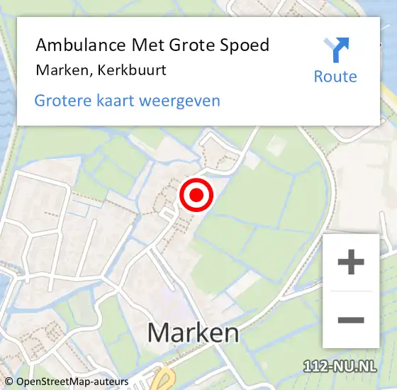 Locatie op kaart van de 112 melding: Ambulance Met Grote Spoed Naar Marken, Kerkbuurt op 10 december 2023 02:29