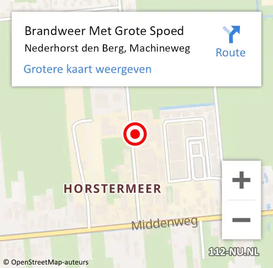 Locatie op kaart van de 112 melding: Brandweer Met Grote Spoed Naar Nederhorst den Berg, Machineweg op 10 december 2023 04:44