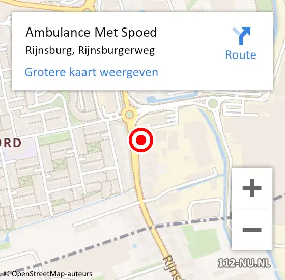 Locatie op kaart van de 112 melding: Ambulance Met Spoed Naar Rijnsburg, Rijnsburgerweg op 10 december 2023 04:58