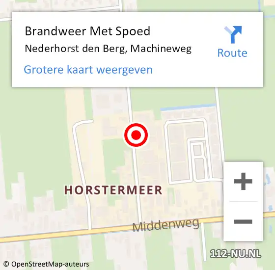 Locatie op kaart van de 112 melding: Brandweer Met Spoed Naar Nederhorst den Berg, Machineweg op 10 december 2023 05:24