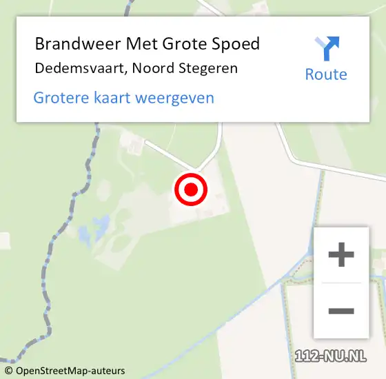 Locatie op kaart van de 112 melding: Brandweer Met Grote Spoed Naar Dedemsvaart, Noord Stegeren op 10 december 2023 06:08