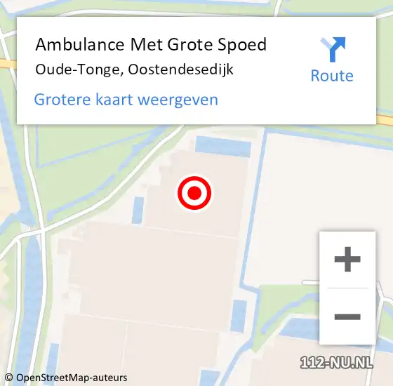 Locatie op kaart van de 112 melding: Ambulance Met Grote Spoed Naar Oude-Tonge, Oostendesedijk op 10 december 2023 06:29