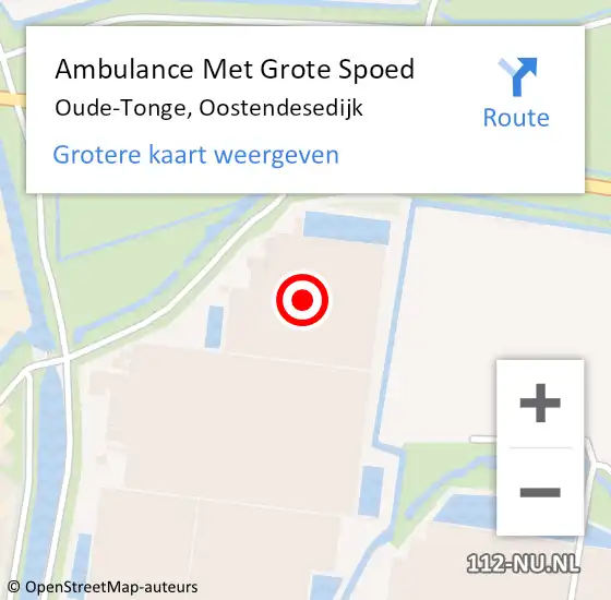 Locatie op kaart van de 112 melding: Ambulance Met Grote Spoed Naar Oude-Tonge, Oostendesedijk op 10 december 2023 06:30