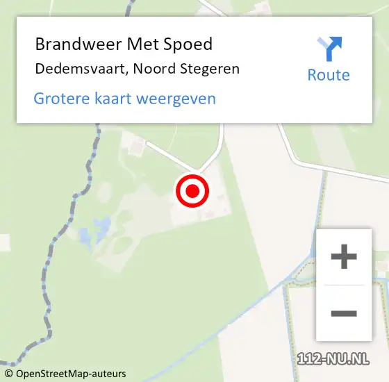 Locatie op kaart van de 112 melding: Brandweer Met Spoed Naar Dedemsvaart, Noord Stegeren op 10 december 2023 06:53