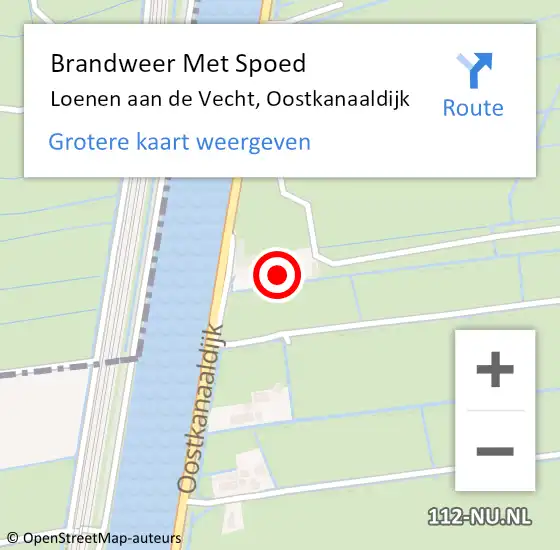 Locatie op kaart van de 112 melding: Brandweer Met Spoed Naar Loenen aan de Vecht, Oostkanaaldijk op 10 december 2023 06:54