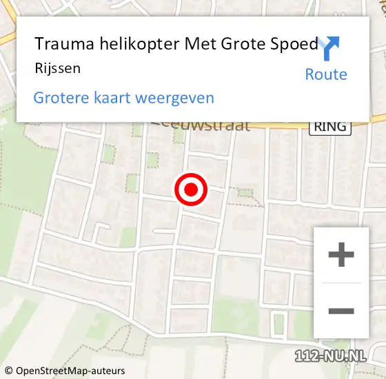 Locatie op kaart van de 112 melding: Trauma helikopter Met Grote Spoed Naar Rijssen op 10 december 2023 07:12