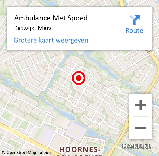 Locatie op kaart van de 112 melding: Ambulance Met Spoed Naar Katwijk, Mars op 10 december 2023 07:46