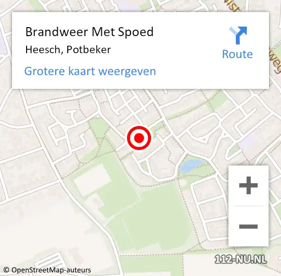 Locatie op kaart van de 112 melding: Brandweer Met Spoed Naar Heesch, Potbeker op 10 december 2023 08:31