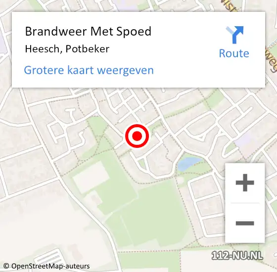 Locatie op kaart van de 112 melding: Brandweer Met Spoed Naar Heesch, Potbeker op 10 december 2023 08:45