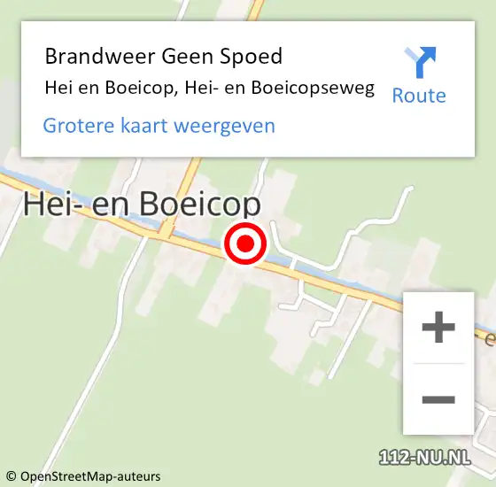 Locatie op kaart van de 112 melding: Brandweer Geen Spoed Naar Hei en Boeicop, Hei- en Boeicopseweg op 10 december 2023 11:10