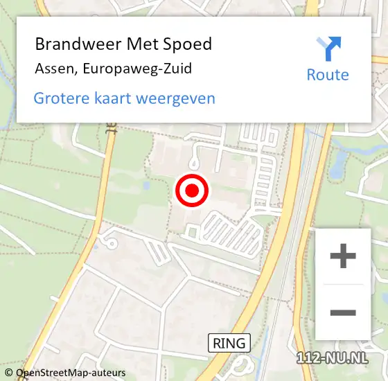 Locatie op kaart van de 112 melding: Brandweer Met Spoed Naar Assen, Europaweg-Zuid op 10 december 2023 11:31