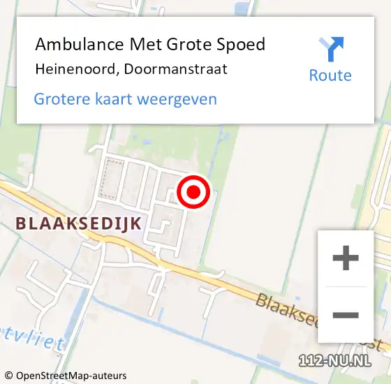 Locatie op kaart van de 112 melding: Ambulance Met Grote Spoed Naar Heinenoord, Doormanstraat op 10 december 2023 12:14