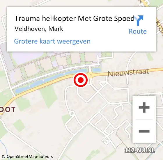 Locatie op kaart van de 112 melding: Trauma helikopter Met Grote Spoed Naar Veldhoven, Mark op 10 december 2023 13:08