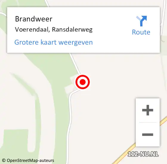 Locatie op kaart van de 112 melding: Brandweer Voerendaal, Ransdalerweg op 18 september 2014 07:05