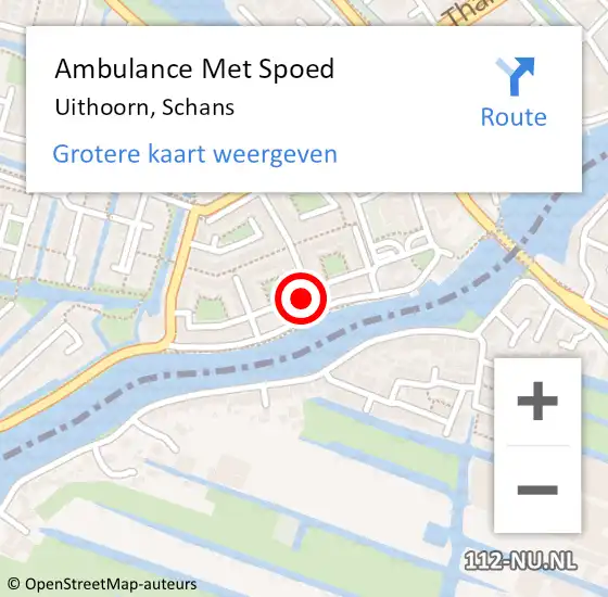 Locatie op kaart van de 112 melding: Ambulance Met Spoed Naar Uithoorn, Schans op 10 december 2023 14:32