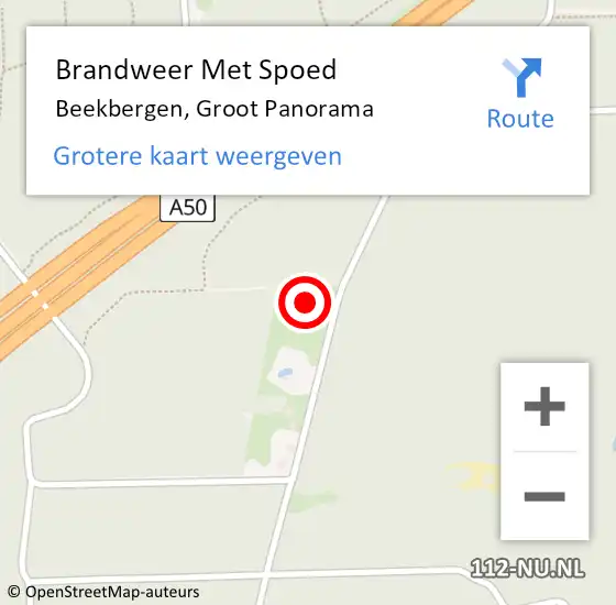 Locatie op kaart van de 112 melding: Brandweer Met Spoed Naar Beekbergen, Groot Panorama op 10 december 2023 14:48