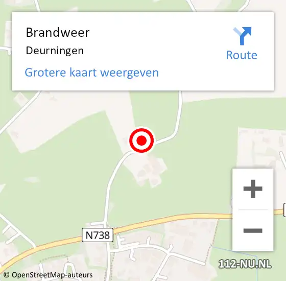 Locatie op kaart van de 112 melding: Brandweer Deurningen op 10 december 2023 15:24