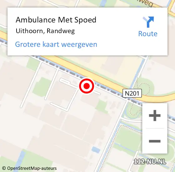 Locatie op kaart van de 112 melding: Ambulance Met Spoed Naar Uithoorn, Randweg op 10 december 2023 15:43
