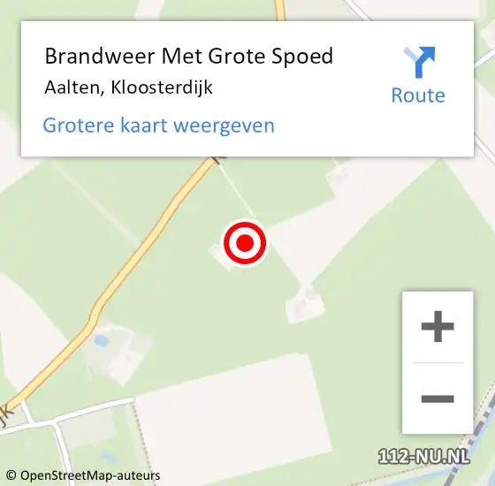 Locatie op kaart van de 112 melding: Brandweer Met Grote Spoed Naar Aalten, Kloosterdijk op 10 december 2023 17:28