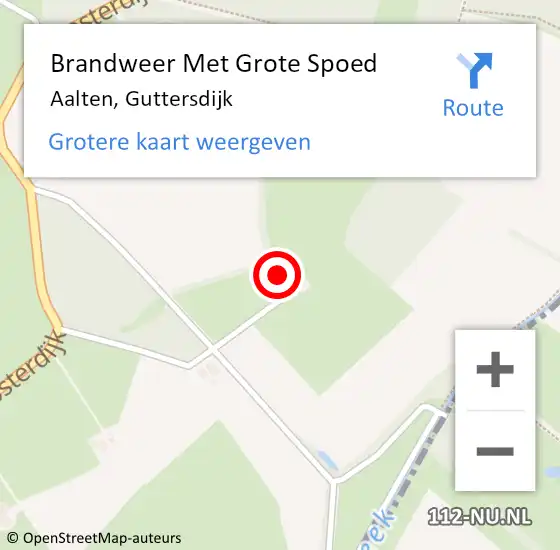 Locatie op kaart van de 112 melding: Brandweer Met Grote Spoed Naar Aalten, Guttersdijk op 10 december 2023 17:31