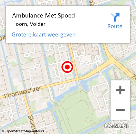Locatie op kaart van de 112 melding: Ambulance Met Spoed Naar Hoorn, Volder op 10 december 2023 18:29