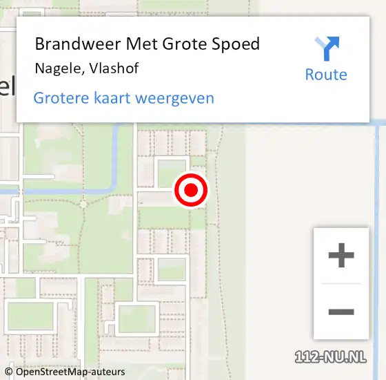 Locatie op kaart van de 112 melding: Brandweer Met Grote Spoed Naar Nagele, Vlashof op 10 december 2023 18:40