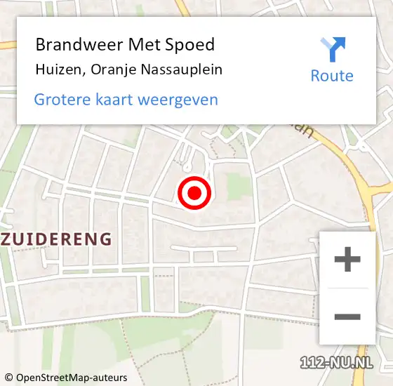 Locatie op kaart van de 112 melding: Brandweer Met Spoed Naar Huizen, Oranje Nassauplein op 10 december 2023 18:43