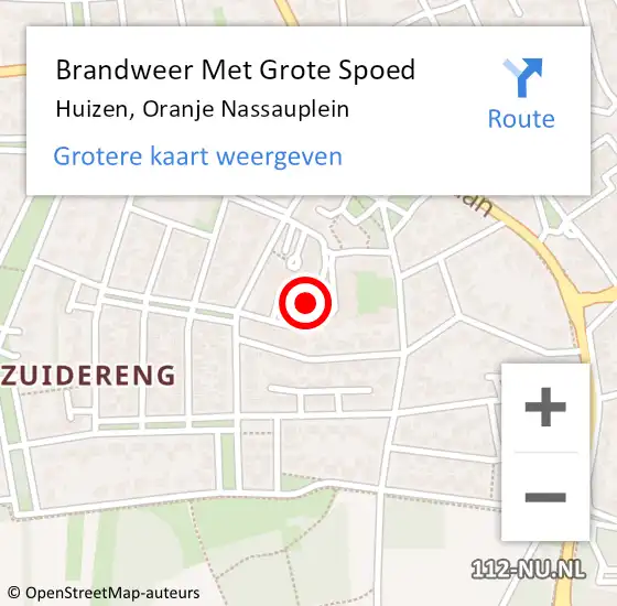 Locatie op kaart van de 112 melding: Brandweer Met Grote Spoed Naar Huizen, Oranje Nassauplein op 10 december 2023 18:45