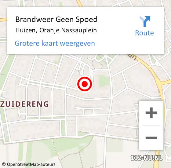 Locatie op kaart van de 112 melding: Brandweer Geen Spoed Naar Huizen, Oranje Nassauplein op 10 december 2023 18:55