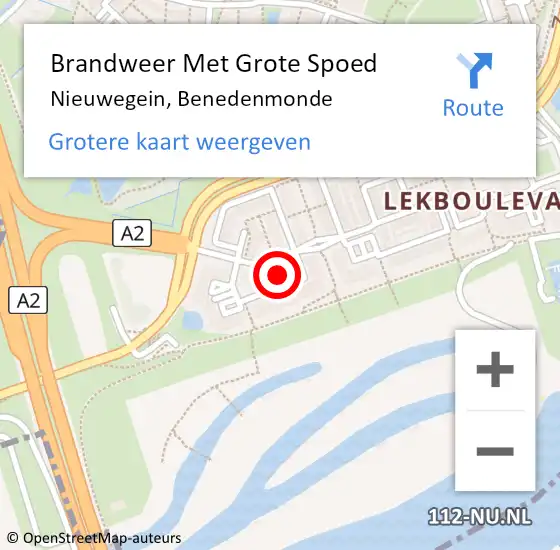 Locatie op kaart van de 112 melding: Brandweer Met Grote Spoed Naar Nieuwegein, Benedenmonde op 10 december 2023 19:44