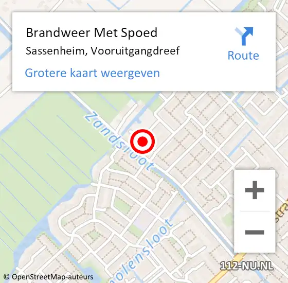 Locatie op kaart van de 112 melding: Brandweer Met Spoed Naar Sassenheim, Vooruitgangdreef op 10 december 2023 20:21