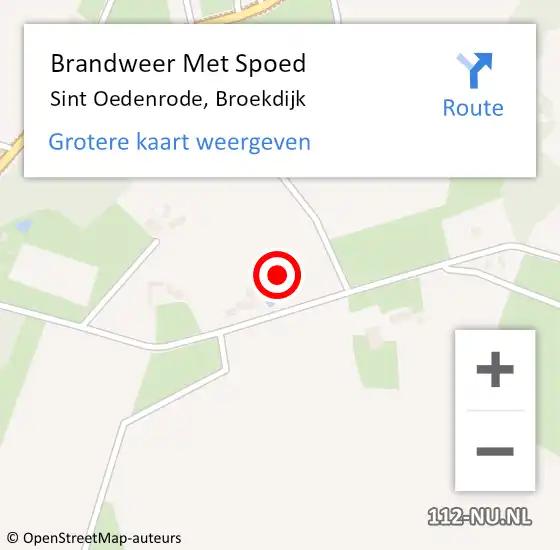 Locatie op kaart van de 112 melding: Brandweer Met Spoed Naar Sint Oedenrode, Broekdijk op 10 december 2023 20:35