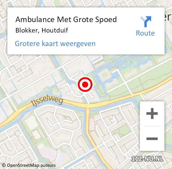 Locatie op kaart van de 112 melding: Ambulance Met Grote Spoed Naar Blokker, Houtduif op 10 december 2023 20:57