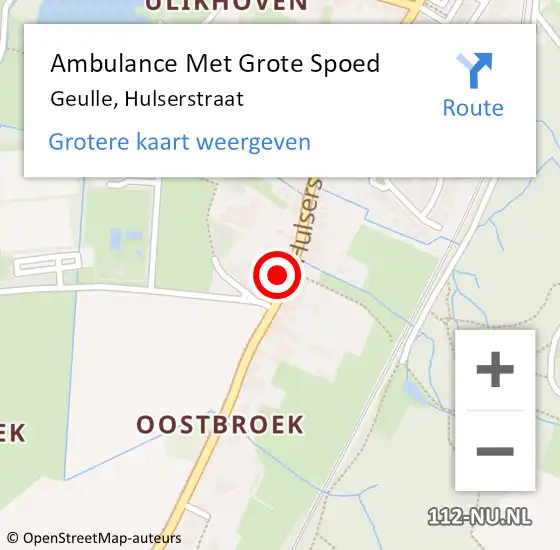 Locatie op kaart van de 112 melding: Ambulance Met Grote Spoed Naar Geulle, Hulserstraat op 18 september 2014 08:11