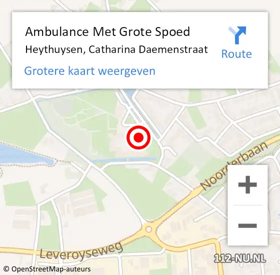 Locatie op kaart van de 112 melding: Ambulance Met Grote Spoed Naar Heythuysen, Catharina Daemenstraat op 11 december 2023 03:28