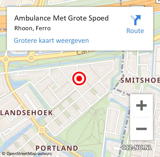 Locatie op kaart van de 112 melding: Ambulance Met Grote Spoed Naar Rhoon, Ferro op 11 december 2023 06:23