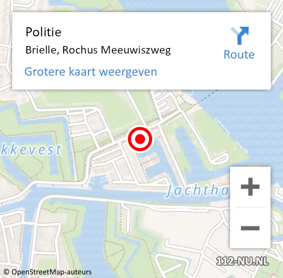 Locatie op kaart van de 112 melding: Politie Brielle, Rochus Meeuwiszweg op 11 december 2023 06:26