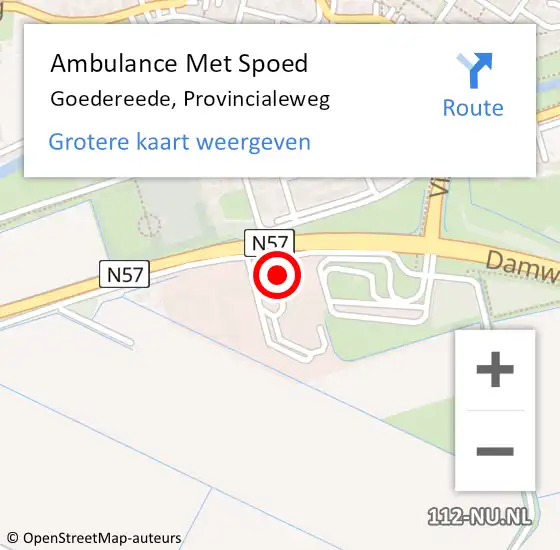 Locatie op kaart van de 112 melding: Ambulance Met Spoed Naar Goedereede, Provincialeweg op 11 december 2023 08:08