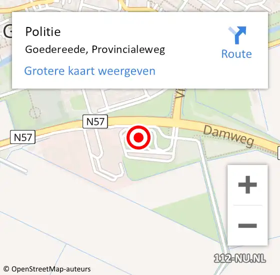 Locatie op kaart van de 112 melding: Politie Goedereede, Provincialeweg op 11 december 2023 08:08