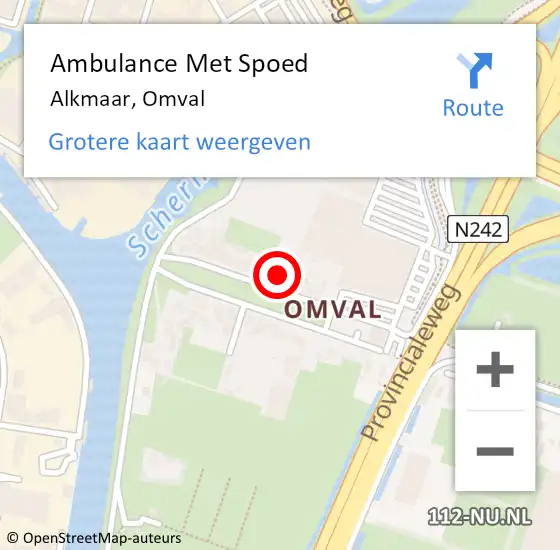 Locatie op kaart van de 112 melding: Ambulance Met Spoed Naar Alkmaar, Omval op 11 december 2023 08:10