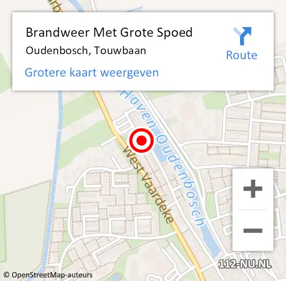 Locatie op kaart van de 112 melding: Brandweer Met Grote Spoed Naar Oudenbosch, Touwbaan op 11 december 2023 08:14
