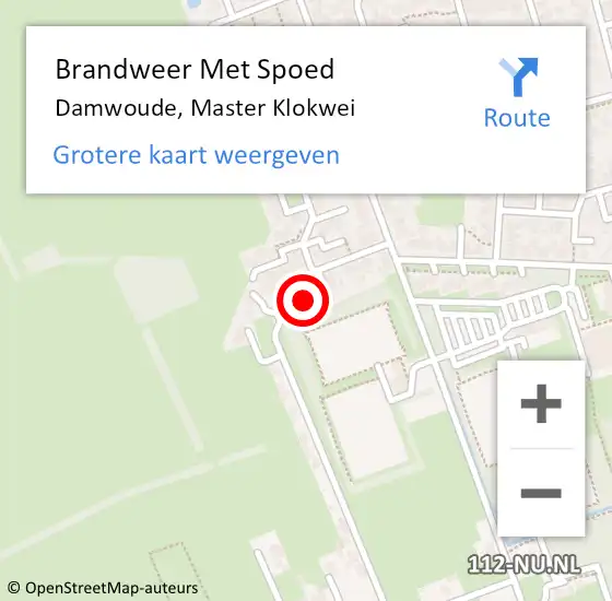 Locatie op kaart van de 112 melding: Brandweer Met Spoed Naar Damwoude, Master Klokwei op 11 december 2023 08:29