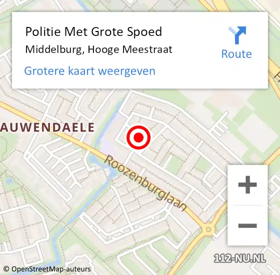 Locatie op kaart van de 112 melding: Politie Met Grote Spoed Naar Middelburg, Hooge Meestraat op 11 december 2023 08:32