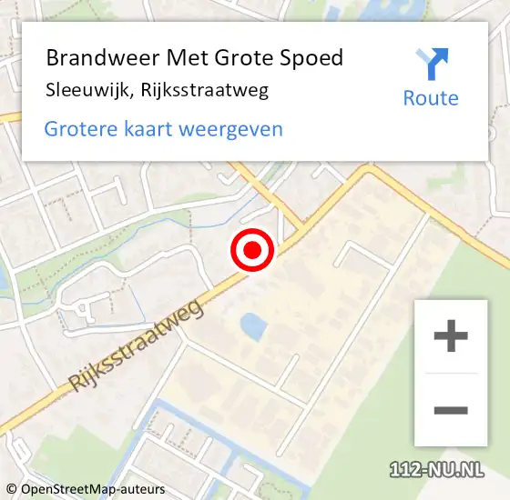 Locatie op kaart van de 112 melding: Brandweer Met Grote Spoed Naar Sleeuwijk, Rijksstraatweg op 11 december 2023 08:33