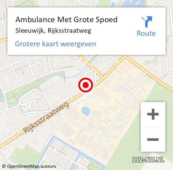 Locatie op kaart van de 112 melding: Ambulance Met Grote Spoed Naar Sleeuwijk, Rijksstraatweg op 11 december 2023 08:33
