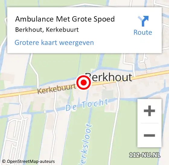 Locatie op kaart van de 112 melding: Ambulance Met Grote Spoed Naar Berkhout, Kerkebuurt op 11 december 2023 09:02